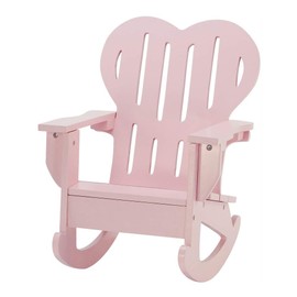 Emily Rose 18 Inch Doll Wooden Furniture | Pink Outdoor 18" Doll Adirondack Rocking Chair | Fits Most 14-19" Dolls