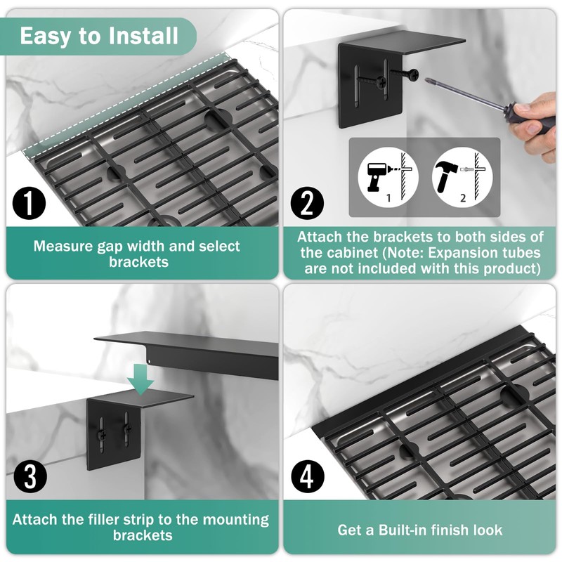 30" Stove Gap Filler, Kitchen Stove Gap Covers, Slide-in Range