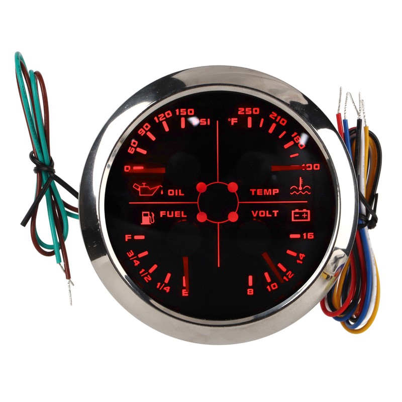 4in1 85mm Guage Multifunction Fuel Level Oil Pressure Water Temp