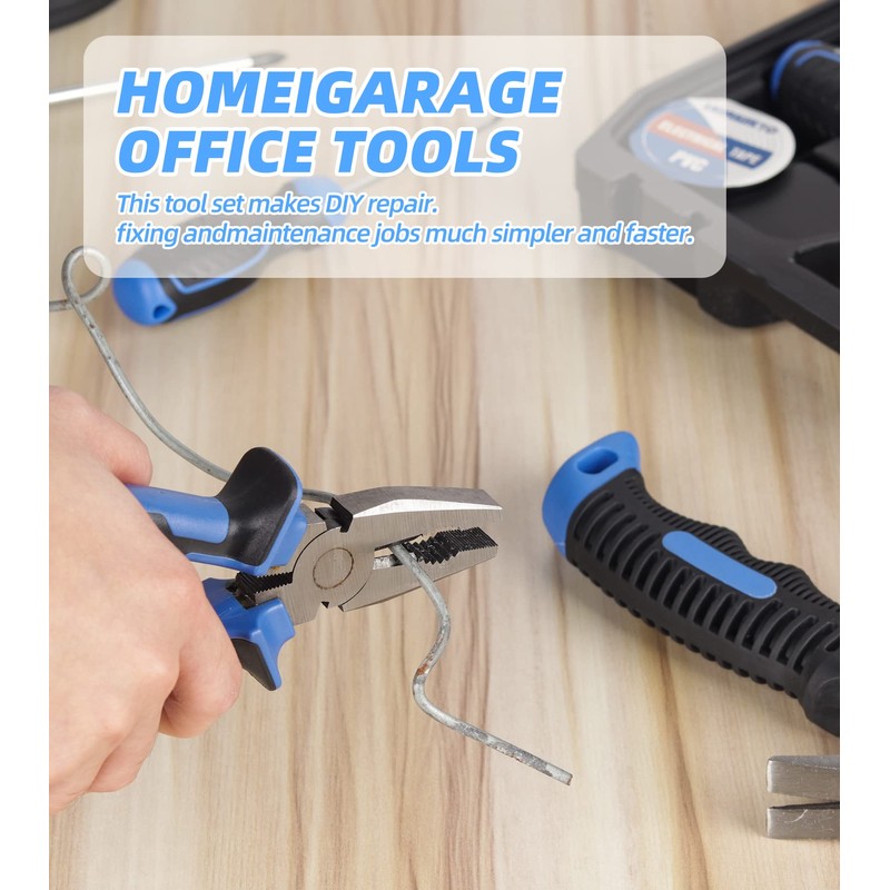 URASISTO 16-Piece Household Tool Set Basic Hand Tool Kit with