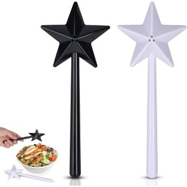 THJOPOKEEL 2 Pcs Salt and Pepper Shakers, Magic Star Wand Shaped Seasoning Bottle Refillable Spice Tools Seasoning Container with 3 Holes Kitchen Supplies for Restaurant Decor Party