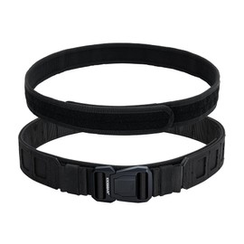 IDOGEAR SPORTS Tactical MOLLE Belt Quick Release Rigger Belt 1.5”/2” Inner & Outer Combat Heavy Dutyt(black,Small(30"-34"))
