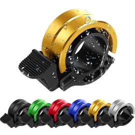 Ruayia Bicycle Bell Mountain Bike, Mini Bicycle Bell, Biker Bell Bicycle Bell for Bike MTB Mountain Bike Perfect for Cycling Enthusiasts 22-22.8 mm Handlebar - Gold