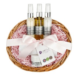 Mothers Day vegan pamper set for mums, pamper gift basket women, vegan pamper kit, pamper gift set for mums, mum birthday gifts, hand cream and foot cream set, relaxing body oil, stress balm
