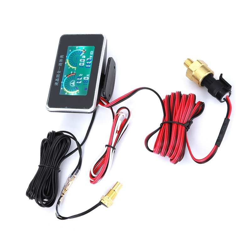 DC 9V-36V 4-In-1 Car LCD Digital Display Voltmeter Fuel Gauge