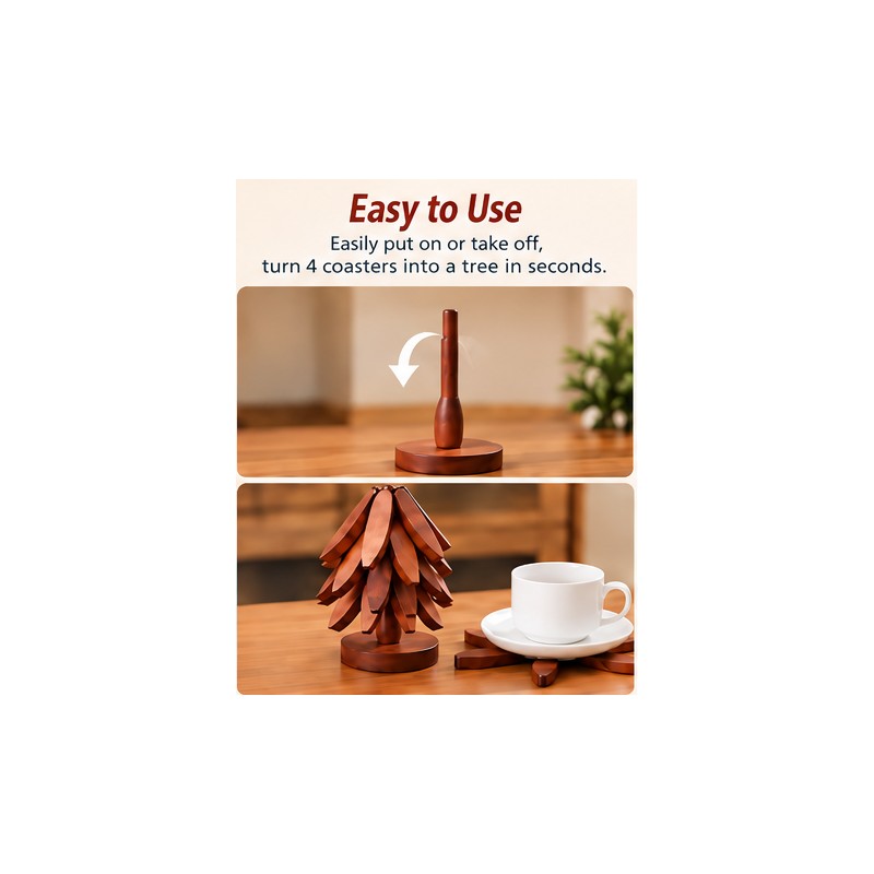 4-Piece Bamboo Trivet Set for Hot Pots & Pans –