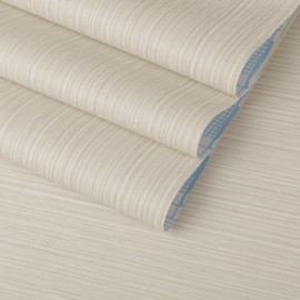 TANONE Grasscloth Peel and Stick Wallpaper 17.7"x 590", Self-Adhesive Removable, Faux Imitation Cloth Textured Wallpaper DIY Contact Pape Waterproof Vinyl Film for Furniture Wall Covering, Beige