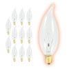15 Watt Flame Tip Candelabra Light Bulbs | CA10 Clear