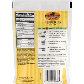 Southeastern Mills Gravy Mix Packet, Peppered Gravy Mix with Sausage Flavor, Just Add Water, Makes 2 Cups of Gravy, 4.5-Ounce Packet (Pack of 3)