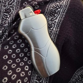 Metal Lighter Case Compatible BIC Standard J6 - Durable Lighter Cover and Holder Pouches for BIC Lighters, Creative Desgin in Silver Gray