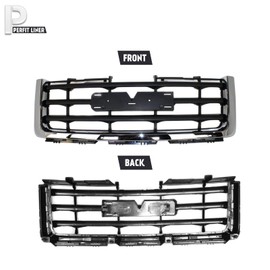 Perfit Liner Front Chrome Texture Black Grille Grill Compatible For 2007-2013 GMC Sierra 1500 Pickup Truck Fits GM1200573 25810704