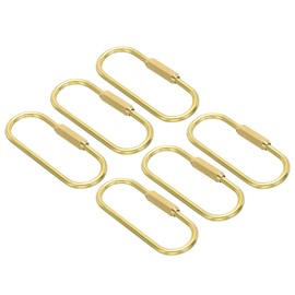 PATIKIL Brass Key Ring, 6 Pack Gold Screw Lock Clip Keyring Simple Style Keychain Holder for Home Car Keys