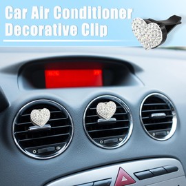 X AUTOHAUX 4pcs Car Air Conditioner Outlet Vent Heart Shape Clips White