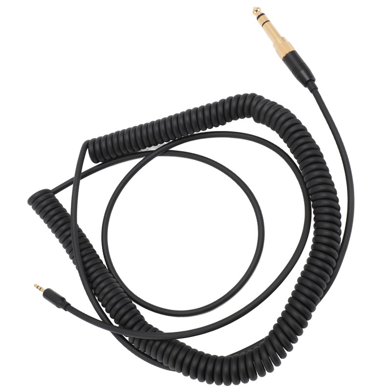 Coiled Headphone Cable Gold Plated Connector Replacement Headset Sound Cord