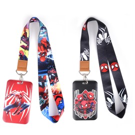 GTOTd Spider Lanyard Spider Lanyard (2 Pieces) with ID Badge Holder ID Card Holder Decoitems (2 Pieces) Gifts Merch Hero Accessories Key String Wallet Lanyard for Teens