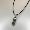 VIE VIE Double Point Pencil Pendant, Black String (Ruby Fuchsite)