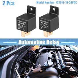 X AUTOHAUX 2Pcs Car Relay On/Off Normally Open 5 Pin 24V 80Amp SPST Model JD2912-1Z-24VDC 80A 28VDC Automotive Relay Switches