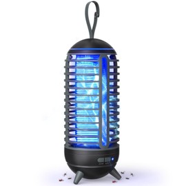 Cordless Bug Zapper Outdoor Rechargeable 2 in 1 Wireless Mosquito Killer Lamp 2500mAh Bug Zapper Electric Trap Ideal Fly Zapper Indoor for Patio, Home, Backyard, Yard, Garden, Campsite (Black)