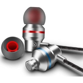 Deep Bass In ear headphones 3.5mm jack,Extra Bass High Sensitivity Wired Headphones With Hifi Stereo Sound|in-ear Noise Cancelling headphone Comptible With Smartphone Tablet Computer laptop (Silver)