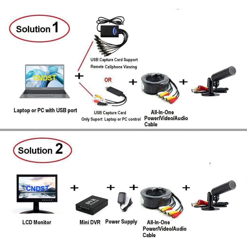 CNDST CCTV HD 1/3 CCD Mini Bullet Security Camera 1000TVL