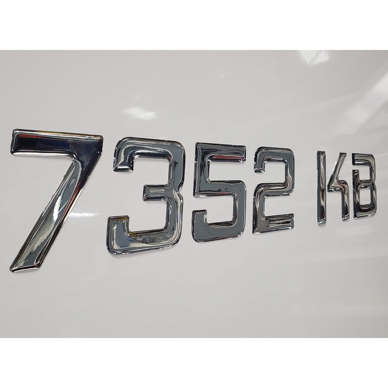 Domed Lettering Boat Registration Numbers Plain Chrome Domed Numbers 16