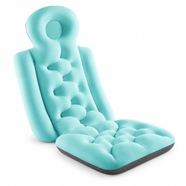 Full-Length Bath Pillow with Attached Seat, Neck & Back Support Bathtub Cushion