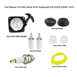 luckkyme Recoil Pull Starter with Repower Tune-Up Kit for Earthquake E43 E43CE E43WC Auger Dually 10310 Viper 43cc WP4310 DP10P MC43 MC43E MC43CE MD43 MC43ECE MC43RCE Tiller