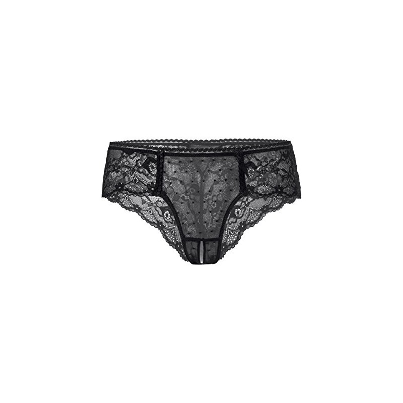 Verano Women's Briefs Open Back Lace Panties - Black ,