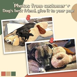 MorisMos Large Dog Stuffed Animal, 31" Giant Dog Plush, Big Puppy Pillow Toy for Girls Kids, 31In, Brown