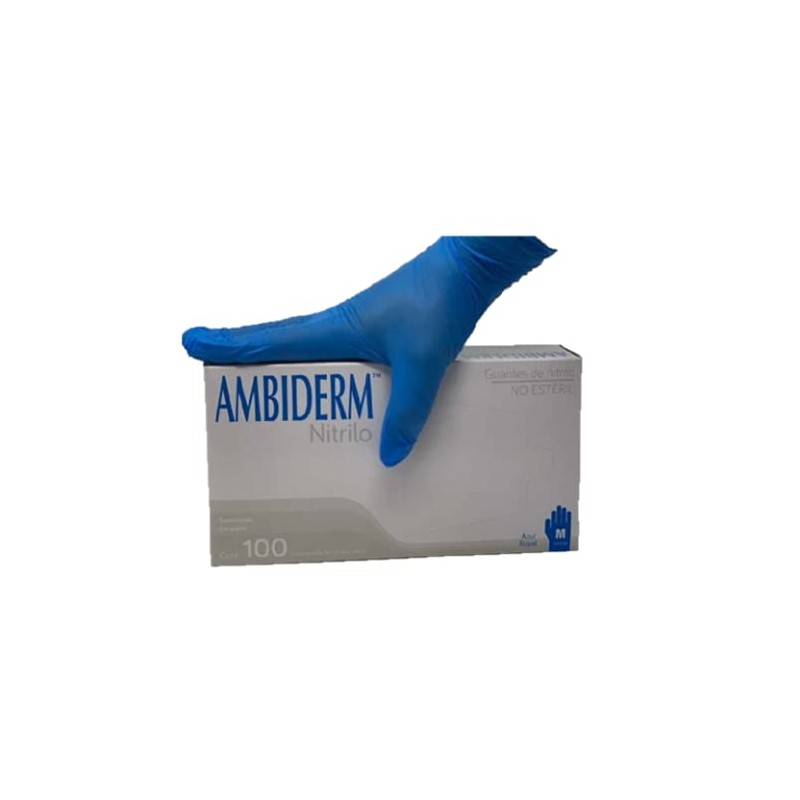 AMBIDERM - Guante Desechable de Nitrilo Chico Caja Con 100