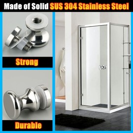 Alise Shower Glass Door Handle,Sliding Shower Doors Knob,Single Side Pull Hardware Replacement Parts for Glass Doors,Solid SUS304 Stainless Steel Knobs,Polished Chrome,XLS200DB-C