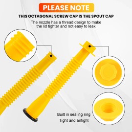Gas Can Spout Replacement Gas Can Nozzle Fuel Can Spout Upgraded (5Kit - Yellow)