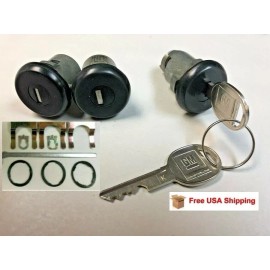 DBG Ventures Fits 1969 Corvair  Door & Trunk Lock set with GM Keys- Black Finish