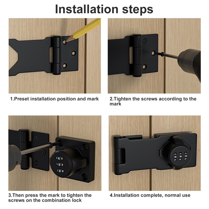 MIYUANGKJ Pack of 2 Hasp Combination Lock 5 Inch Security
