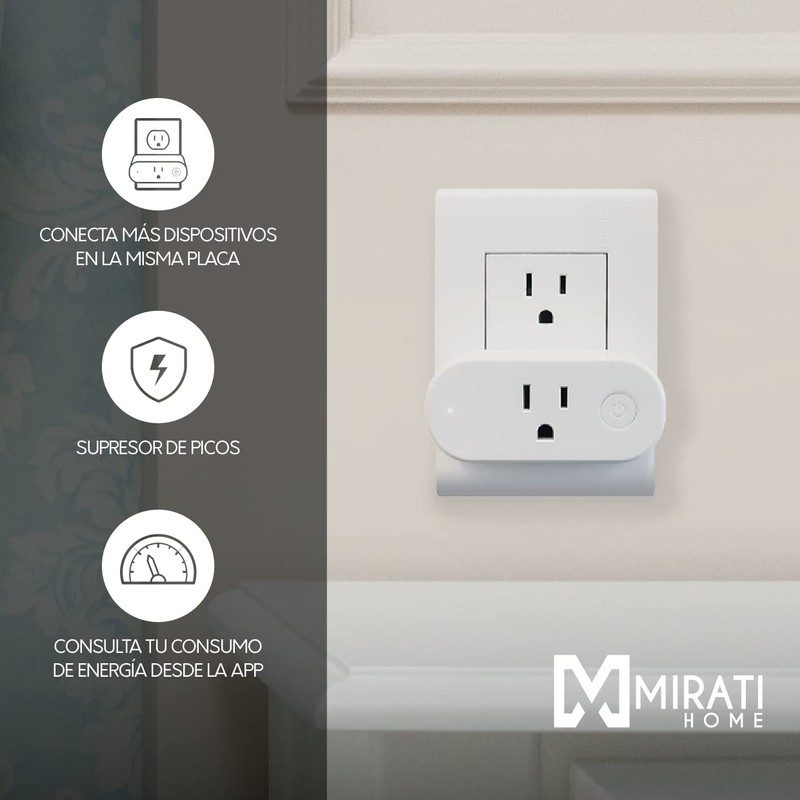 MIRATI HOME Contacto Inteligente MCI2. Smart Plug, Wi-Fi 2.4GHz, Función