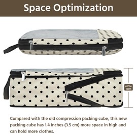 7 Pcs Compression Packing Cubes for Travel, Waterproof Suitcase Luggage Backpack Organizer with Toiletry Bag Travel Essentials for Women/Men-Polka Dots