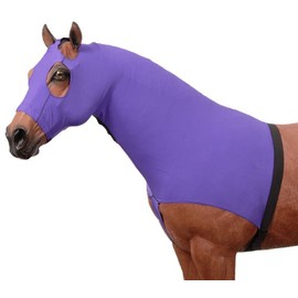 Tough 1 Spandex Mane Stay Hood, Purple, Medium