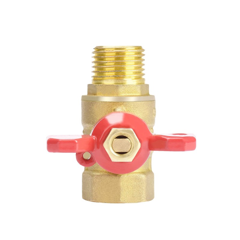 Oumuik Brass 1/2 Inch Ball Valve with Red Wing Handle