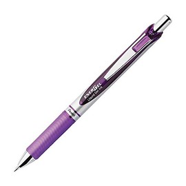 Pentel EnerGel Deluxe RTX Retractable Liquid Gel Pen, 0.7mm, Metal Tip, Violet Ink, 2 Pack (BL77BP2V)