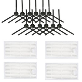 Replacement Parts for ILIFE V3 V3s V5 V5s Pro V50 V55 Robotic Vacuum Cleaner Accessories Kit, 6Pairs Side Brushes & 4 Filters