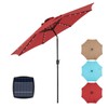 SMUG 10FT Solar Patio Umbrella with 32 LED Lights, Outdoor
