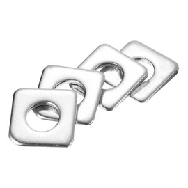 sourcing map 5pcs Beveled Square Washers M16x35x5.4 Stainless Steel Missing Angle Flat Gasket for Channel Steel Wedge Shaped Washers for Shim Leveling