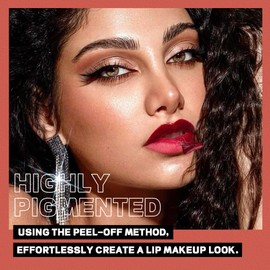 BEUKING 2 in 1 Peel Off Lipstick & Moisturizing Lip Oil, Matte + Mirror Lip Tint Waterproof Highly Pigmented Smooth Lip Gloss Long Lasting Lip Stain for Daily Makeup (#01 Crush Stain, 0.7 OZ)