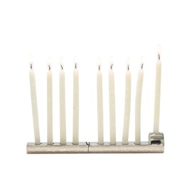 Yair Emanuel Folding Travel Hanukkah Chanukah Menorah Hammered Metal Multicolor (HTM-1)