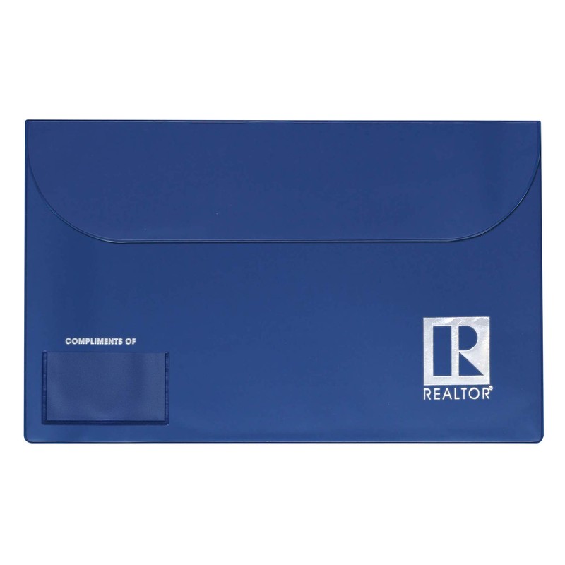 Legal Size Vinyl Document Folder with Clear Business Card Pocket,