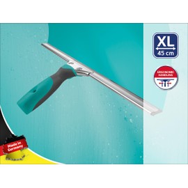 Leifheit Professional Fensterabzieher 45 cm mit Weichgummigriff, Abzieher mit hochflexibler Gummilippe, Duschabzieher mit verschiebbarer Griffposition