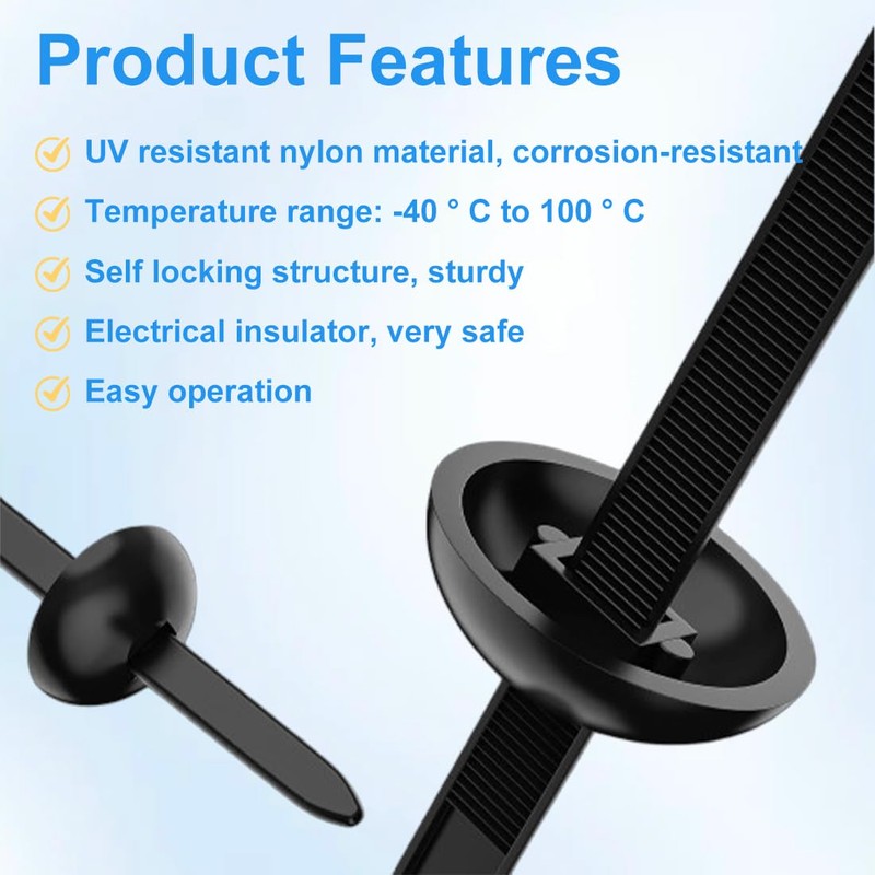 DULZEN Pack of 80 Universal Cable Ties Buckle Nylon Cable
