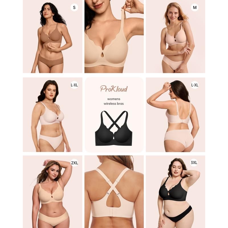 ProKloud Wireless Bras for Women Wave Push Up No Underwire