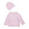 Baby Mode Signature Pink Knit Cardigan And Beanie Box Set,