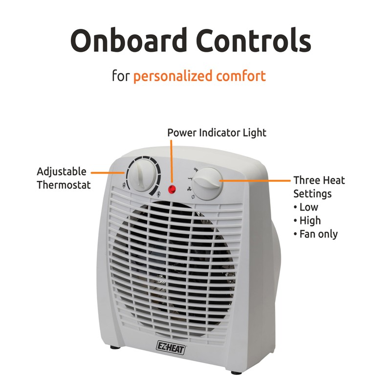 EZ-HEAT 750/1,500 Watt Portable Indoor Space Heater with Adjustable Thermostat,